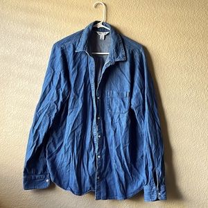 Blue Plain Drop Shoulder Shirt